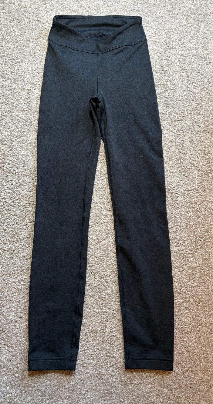 Lululemon Softy Suedey Cross Waist Legging Tight 25" Charcoal Gray 2
